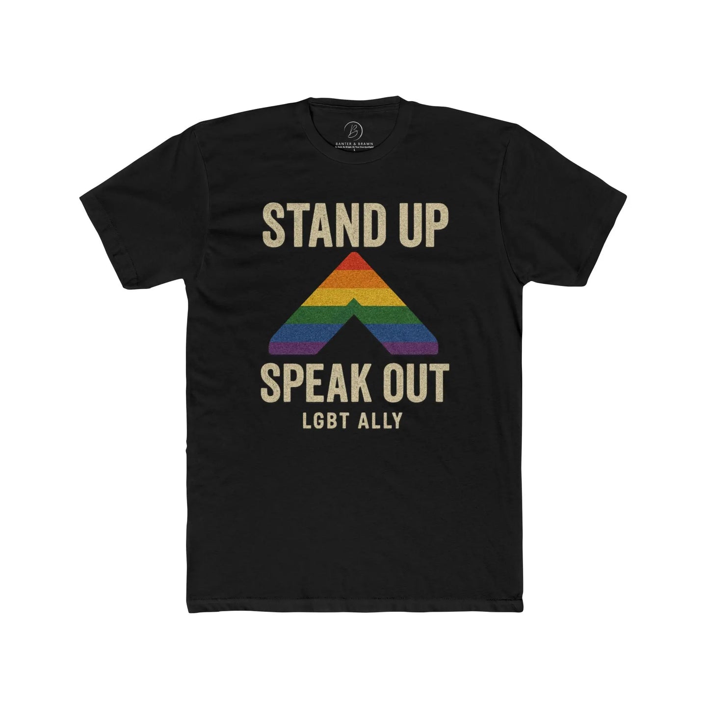 LGBTQ+ Support Wear Stand Up Speak Out LGBT Ally Cotton Tee, Pride Apparel, Equality Shirt, Unisex T-Shirt shopname