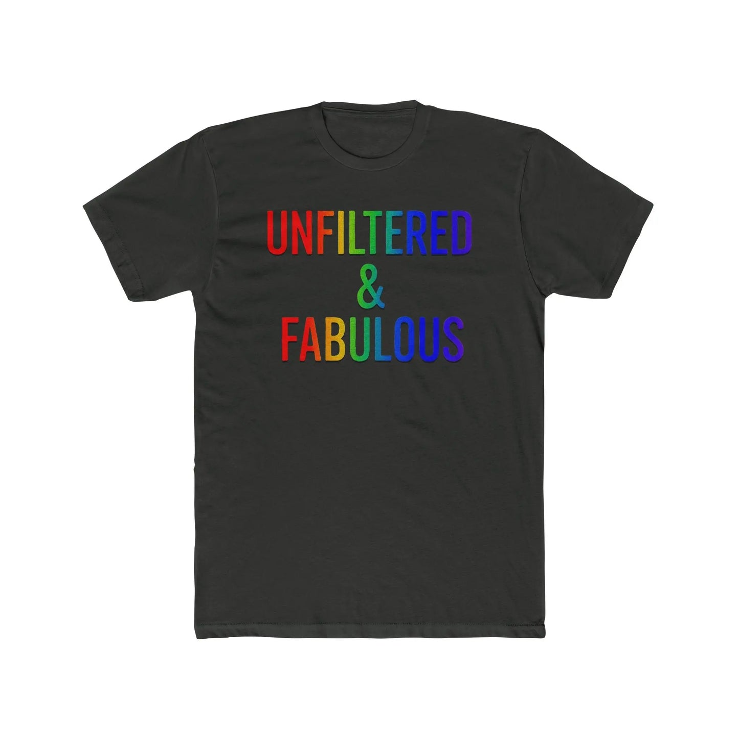 Unfiltered & Fabulous Unisex Cotton Crew Tee | LGBTQ+ Pride Shirt, Casual Outfit, Gift for Friends, Fun T-Shirt, Celebration Wear shopname