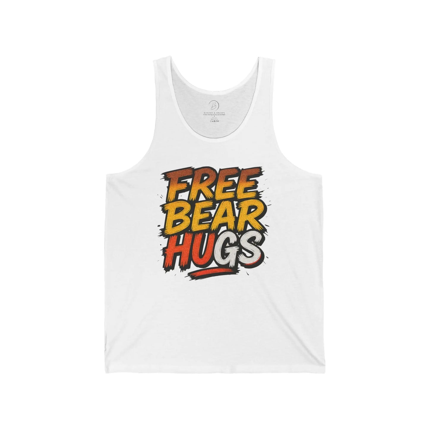 Free Bear Hugs Unisex Jersey Tank - Fun Graphic Tee for Outdoor Events, Casual Wear, Gifts, Summer Parties, and Bear Lovers shopname