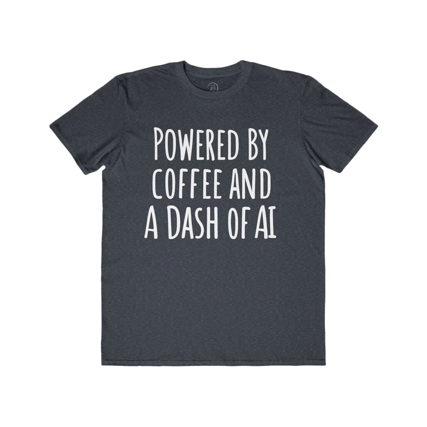 Men's Tee Powered by Coffee and AI Funny Coffee Shirt shopname