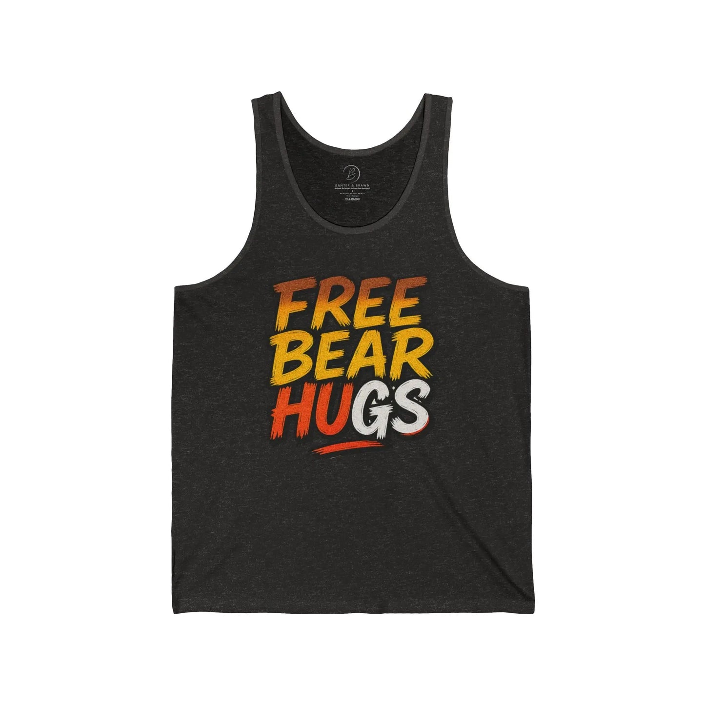 Free Bear Hugs Unisex Jersey Tank - Fun Graphic Tee for Outdoor Events, Casual Wear, Gifts, Summer Parties, and Bear Lovers shopname