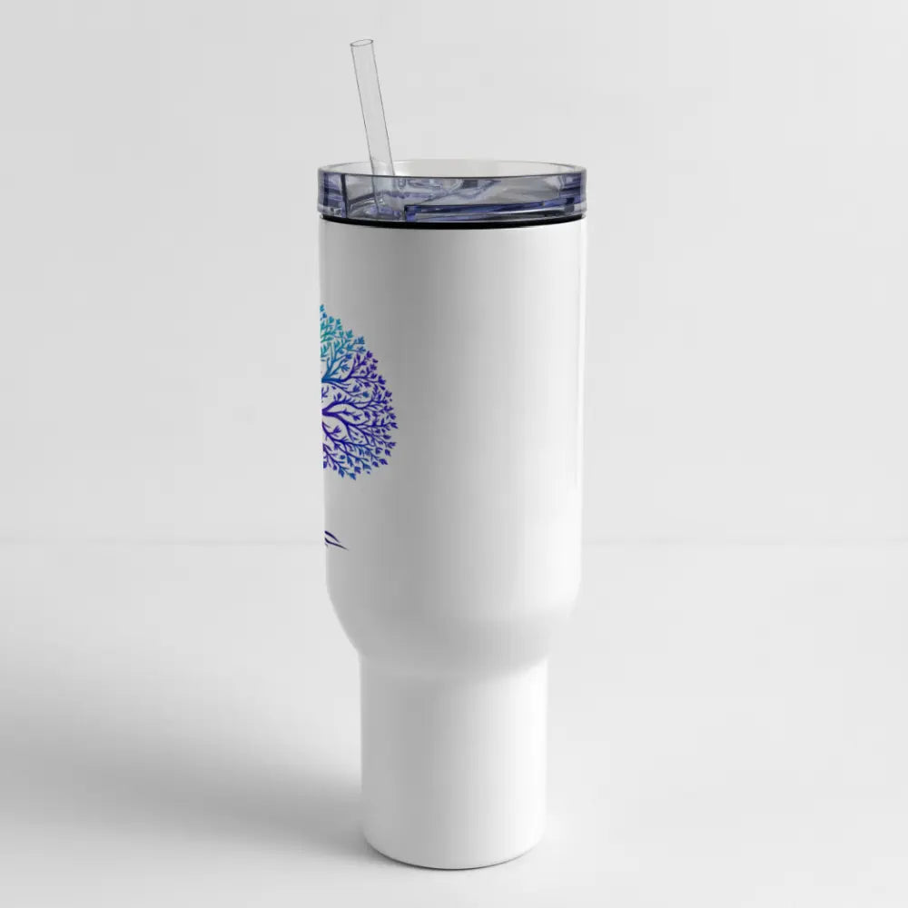40 oz Tree of Life Tumbler – Colorful, Inclusive, and Inspiring - white