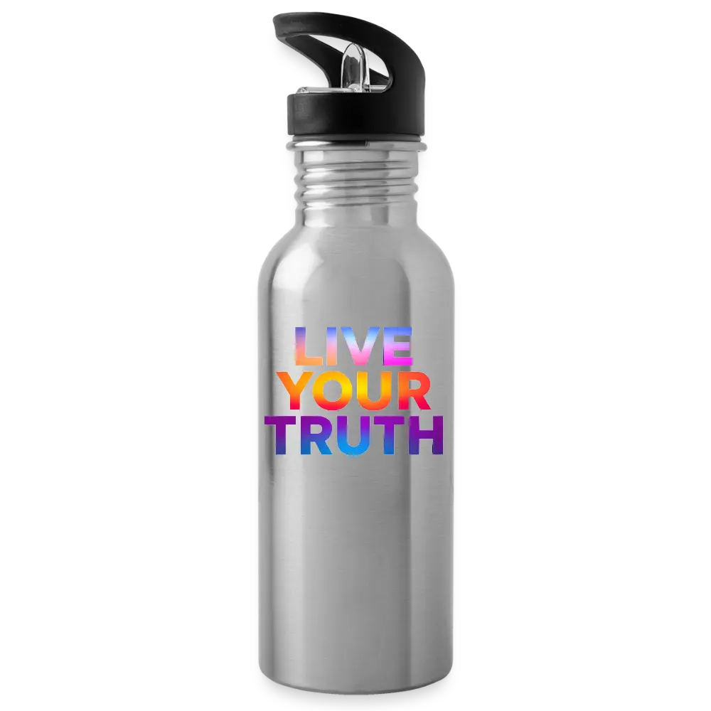 Live Your Truth Water Bottle - silver
