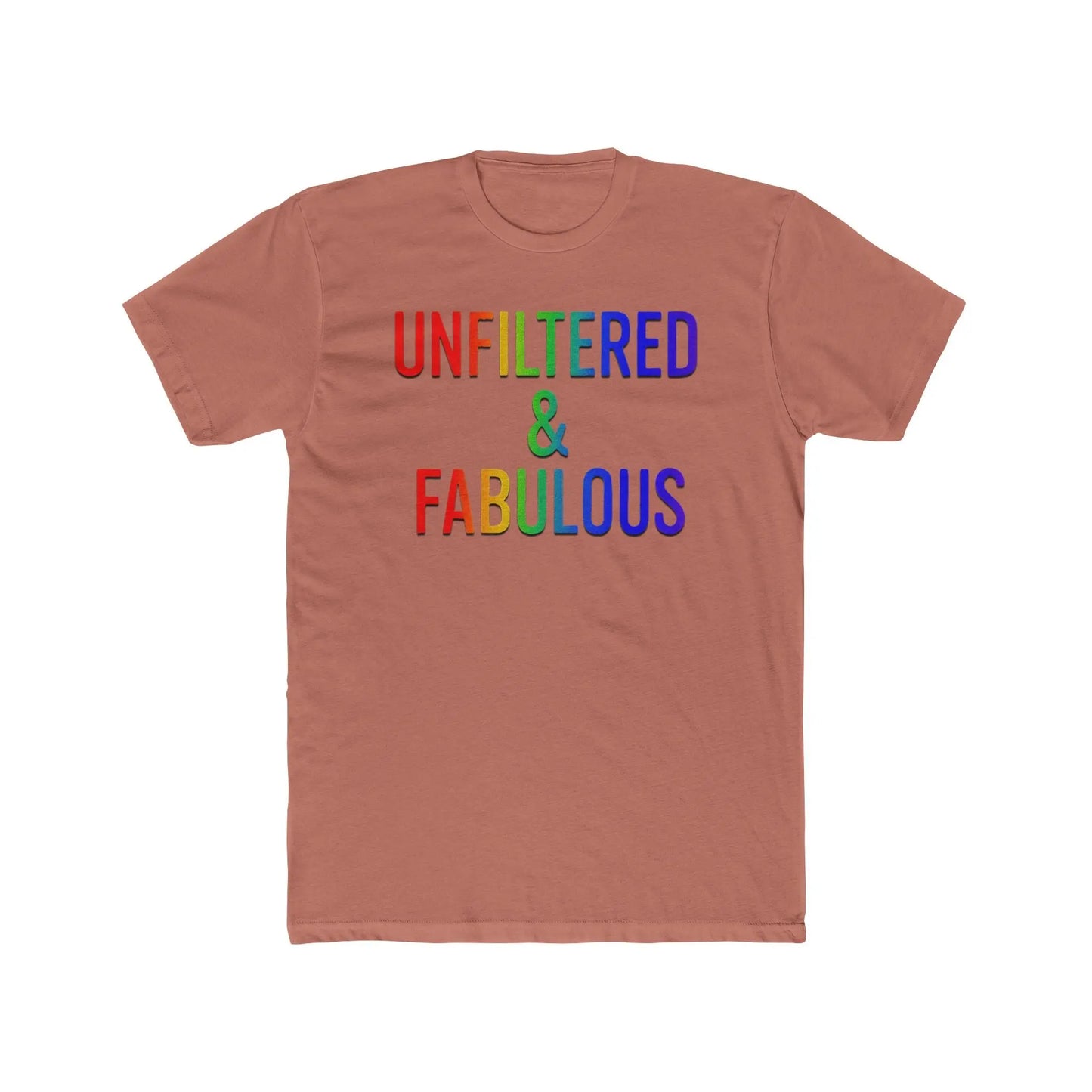 Unfiltered & Fabulous Unisex Cotton Crew Tee | LGBTQ+ Pride Shirt, Casual Outfit, Gift for Friends, Fun T-Shirt, Celebration Wear shopname