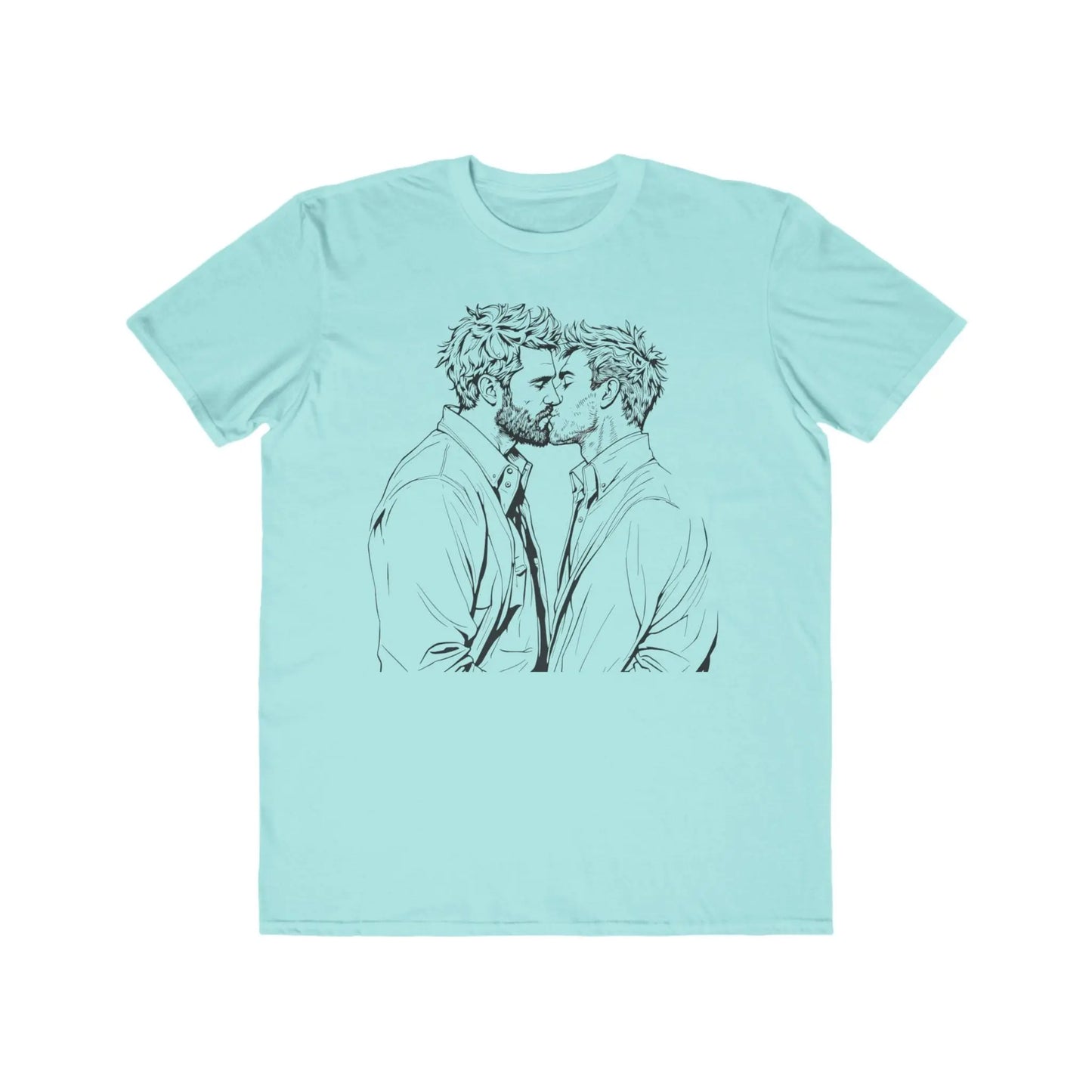 Men Kissing Love is Love Lightweight Fashion Tee shopname