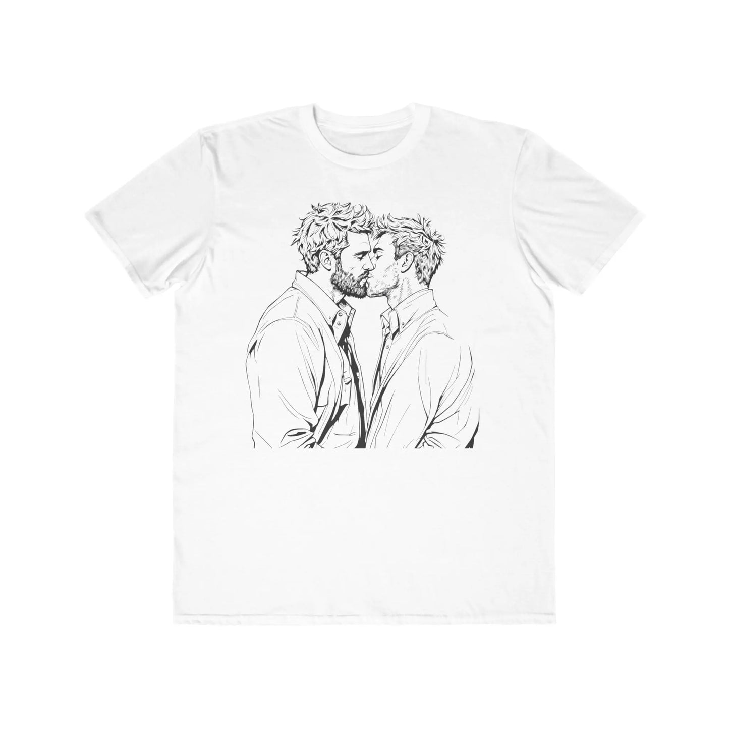 Men Kissing Love is Love Lightweight Fashion Tee shopname
