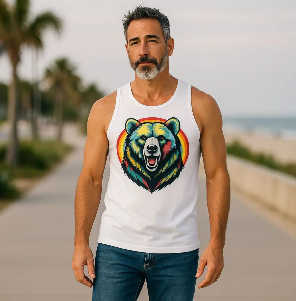 Retro Rainbow Bear Pride Tank Top – Unisex Fit shopname