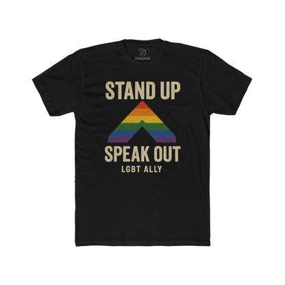 LGBTQ+ Support Wear Stand Up Speak Out LGBT Ally Cotton Tee, Pride Apparel, Equality Shirt, Unisex T-Shirt shopname