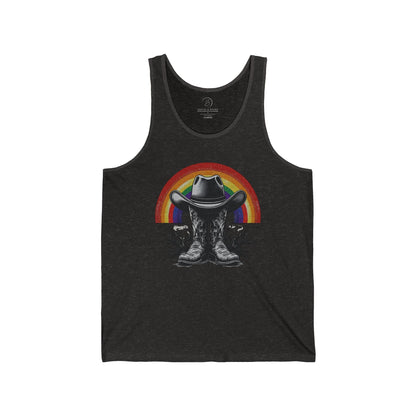Tank Top - Cowboy Boots, Hat, Rainbow, Gay Cowboy Design shopname