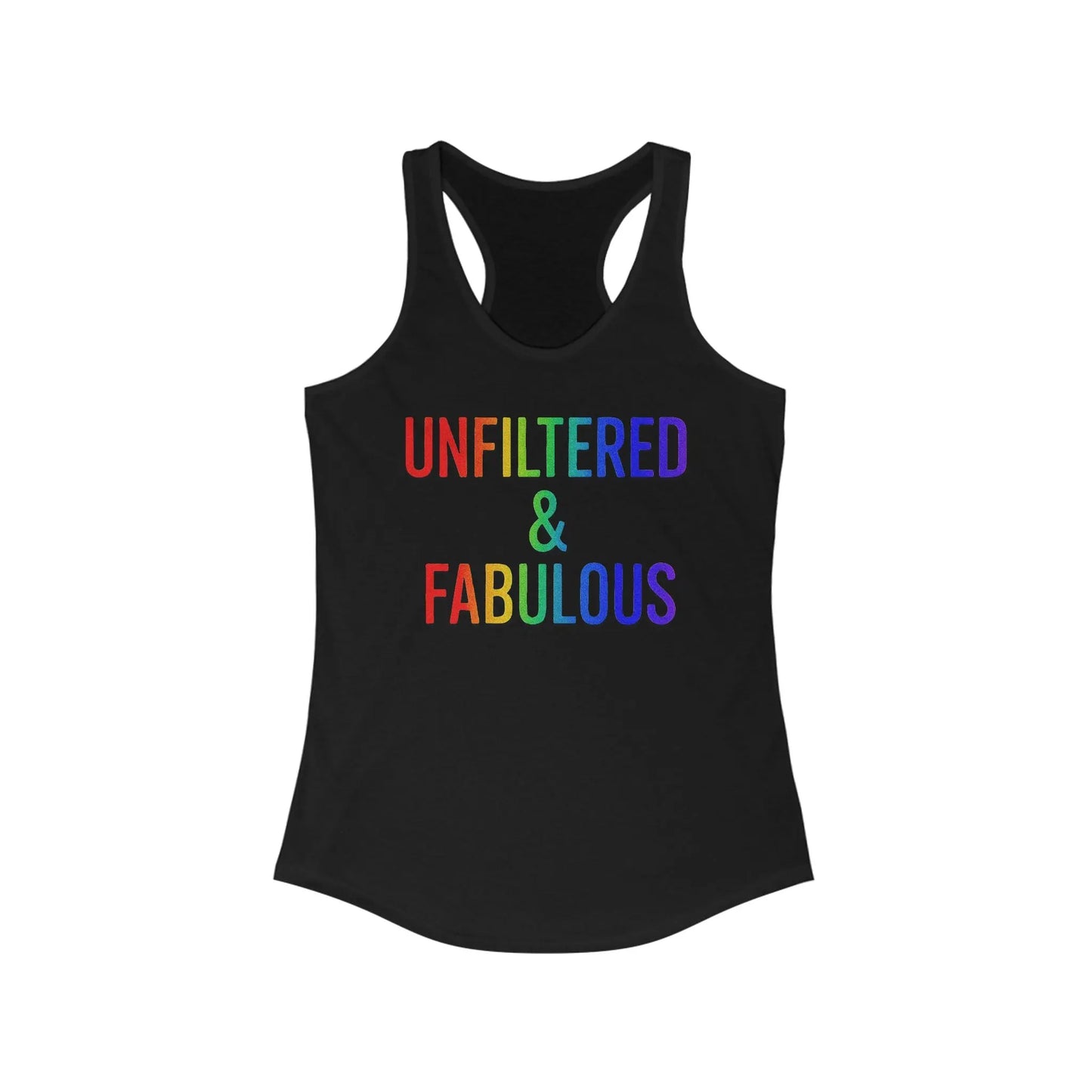 Unfiltered & Fabulous Women's Racerback Tank Top - LGBTQ Pride Shirt, Summer Workout Wear, Casual Fashion, Gift for Her shopname
