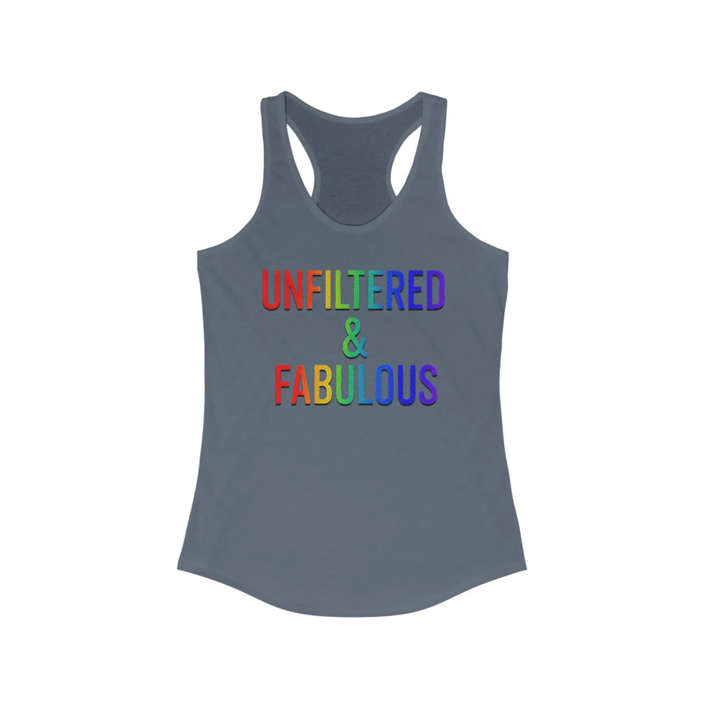 Unfiltered & Fabulous Women's Racerback Tank Top - LGBTQ Pride Shirt, Summer Workout Wear, Casual Fashion, Gift for Her shopname