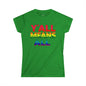 Women's Cut T-Shirt | Y'all Means All LGBT Inclusive Rainbow Colors Tee - Banter & Brawn Y'all Means All