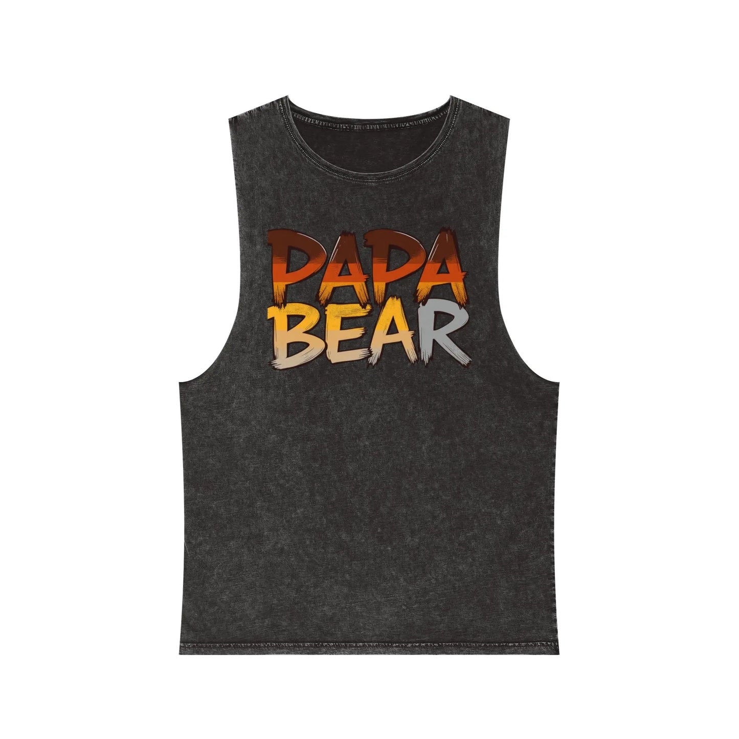 Stonewash Papa Bear Tank Top – Vintage Muscle Style for Summer & BBQs shopname