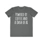 Men's Tee Powered by Coffee and AI Funny Coffee Lovers Lightweight Fashion Shirt shopname