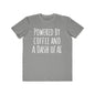 Men's Tee Powered by Coffee and AI Funny Coffee Lovers Lightweight Fashion Shirt shopname