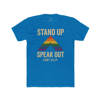 LGBTQ+ Support Wear Stand Up Speak Out LGBT Ally Cotton Tee, Pride Apparel, Equality Shirt, Unisex T-Shirt shopname