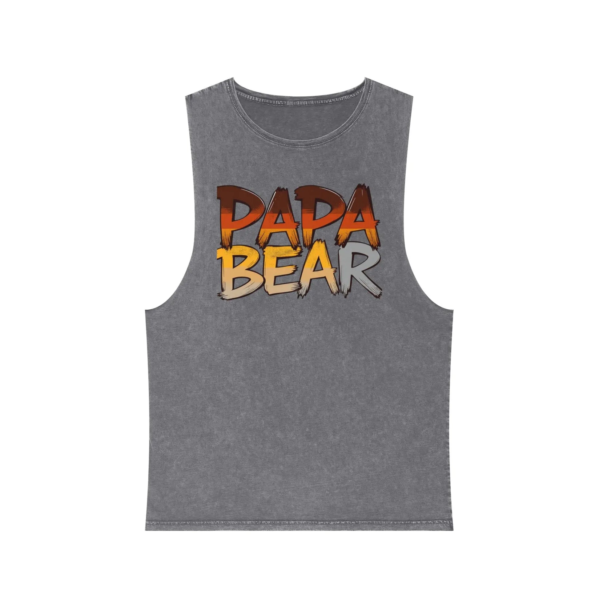 Stonewash Papa Bear Tank Top – Vintage Muscle Style for Summer & BBQs shopname