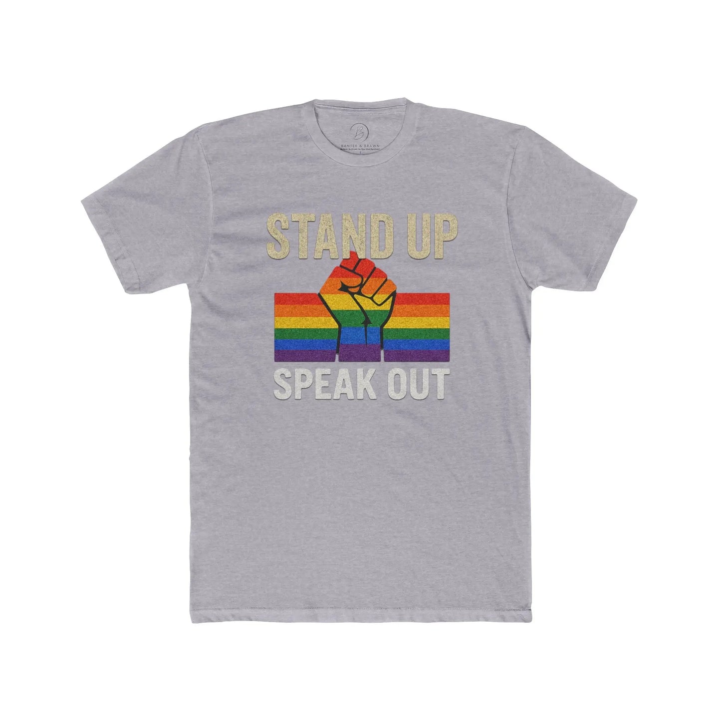 Stand Up Speak Out Top, Unisex Cotton Crew Tee, LGBTQ+ Equality Shirt, Activism Shirt shopname