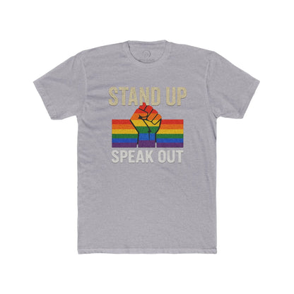 Stand Up Speak Out Top, Unisex Cotton Crew Tee, LGBTQ+ Equality Shirt, Activism Shirt shopname