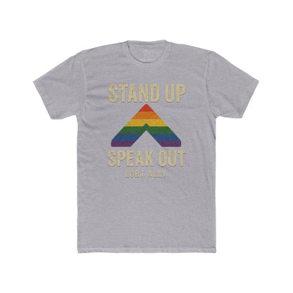 LGBTQ+ Support Wear Stand Up Speak Out LGBT Ally Cotton Tee, Pride Apparel, Equality Shirt, Unisex T-Shirt shopname