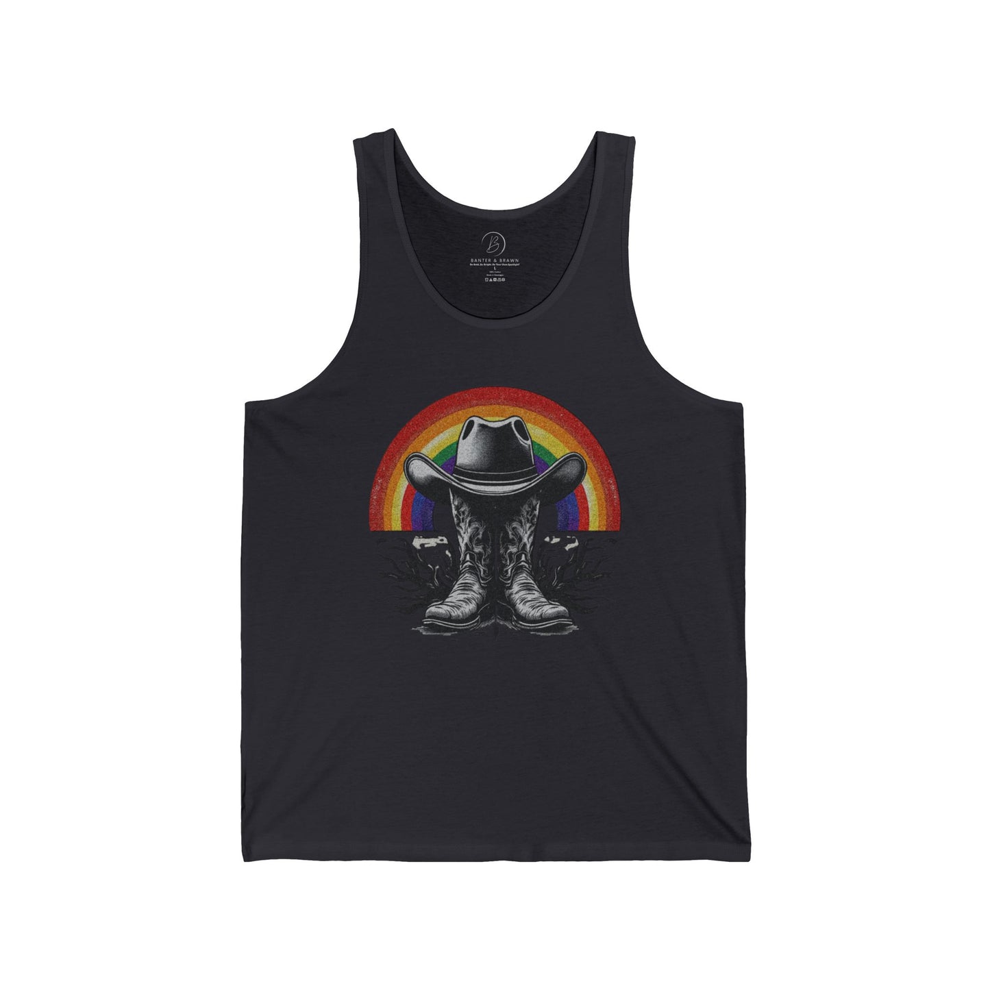 Tank Top - Cowboy Boots, Hat, Rainbow, Gay Cowboy Design