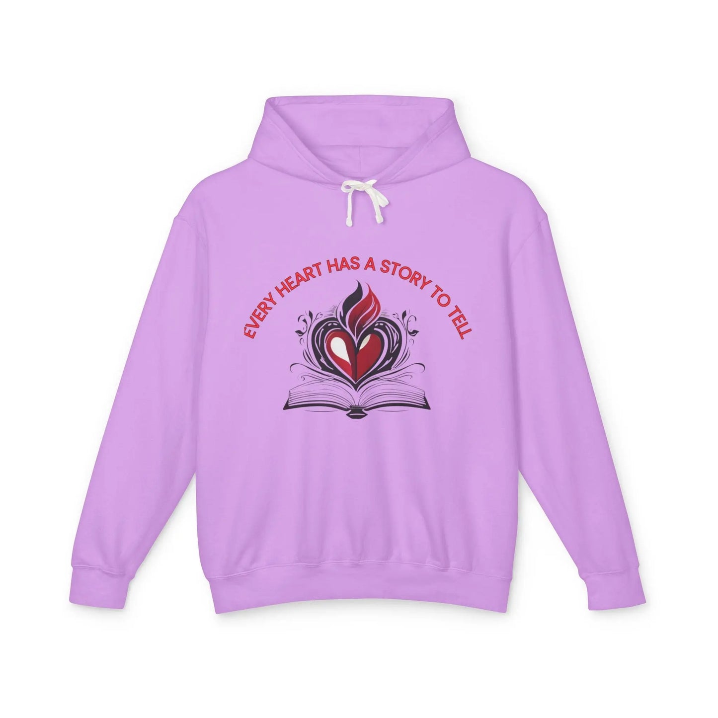 Heartfelt Story Hoodie: Unisex Lightweight Sweatshirt, Gift for Book Lovers, Cozy Layer, Thoughtful Keepsake, Valentine’s Day, [...] shopname