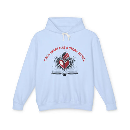 Heartfelt Story Hoodie: Unisex Lightweight Sweatshirt, Gift for Book Lovers, Cozy Layer, Thoughtful Keepsake, Valentine’s Day, [...] shopname