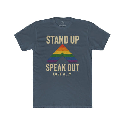 LGBTQ+ Support Wear Stand Up Speak Out LGBT Ally Cotton Tee, Pride Apparel, Equality Shirt, Unisex T-Shirt shopname