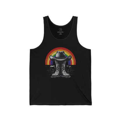 Tank Top - Cowboy Boots, Hat, Rainbow, Gay Cowboy Design shopname