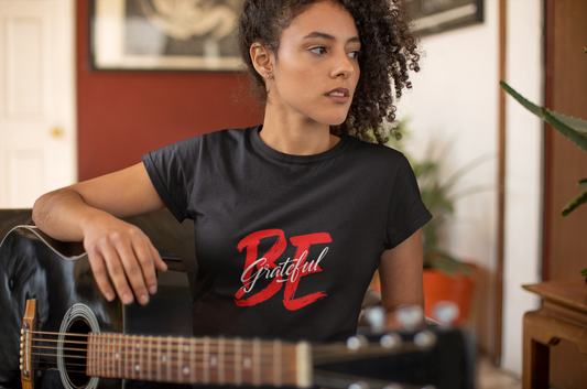 'Be Grateful' Cotton Tee - Spread Gratitude