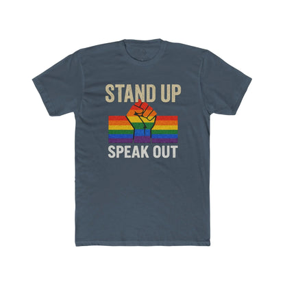 Stand Up Speak Out Top, Unisex Cotton Crew Tee, LGBTQ+ Equality Shirt, Activism Shirt shopname