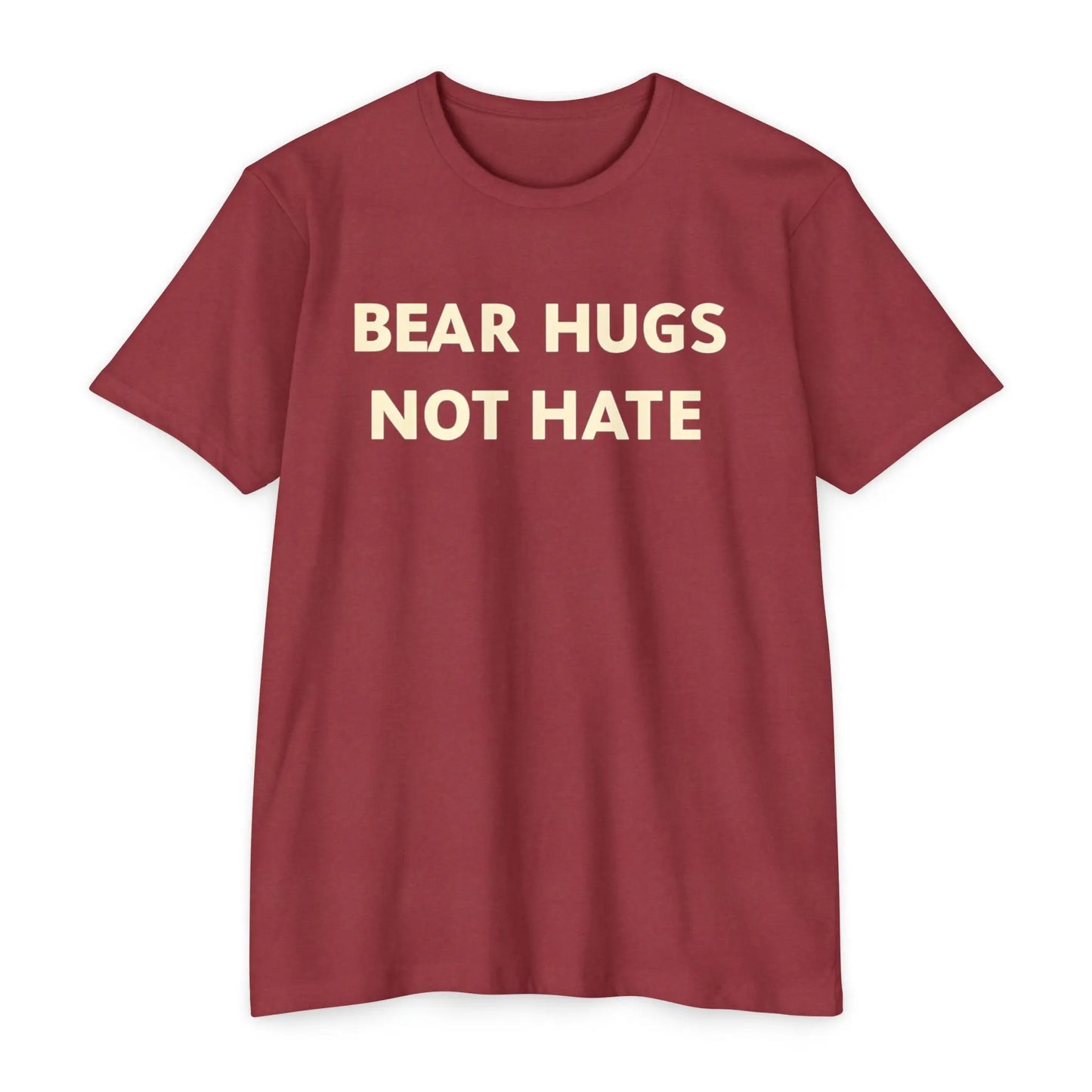 Bear Hugs Not Hate Unisex CVC Jersey T-shirt shopname