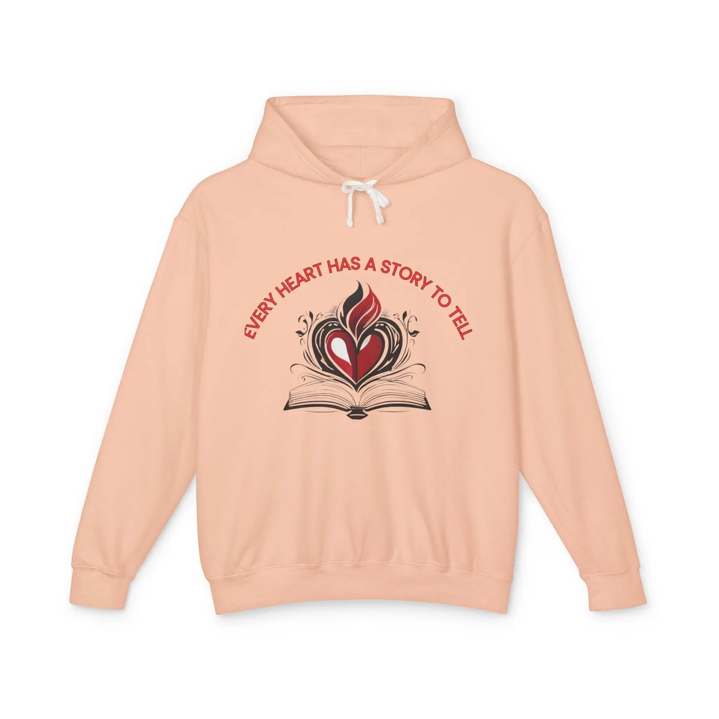 Heartfelt Story Hoodie: Unisex Lightweight Sweatshirt, Gift for Book Lovers, Cozy Layer, Thoughtful Keepsake, Valentine’s Day, [...] shopname