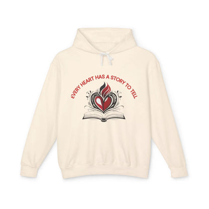 Heartfelt Story Hoodie: Unisex Lightweight Sweatshirt, Gift for Book Lovers, Cozy Layer, Thoughtful Keepsake, Valentine’s Day, [...] shopname