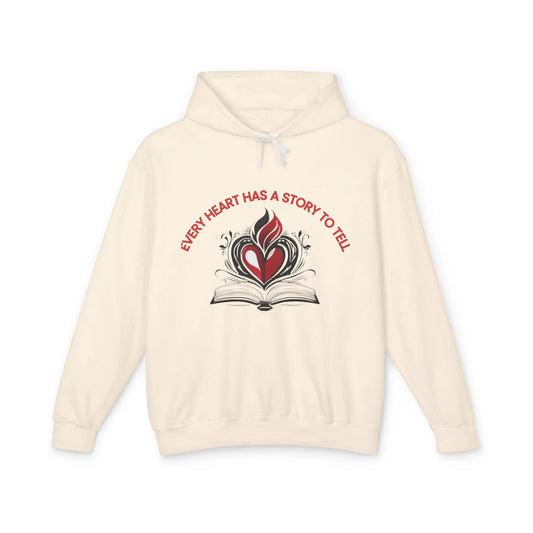 Heartfelt Story Hoodie: Unisex Lightweight Sweatshirt, Gift for Book Lovers, Cozy Layer, Thoughtful Keepsake, Valentine’s Day, [...] shopname