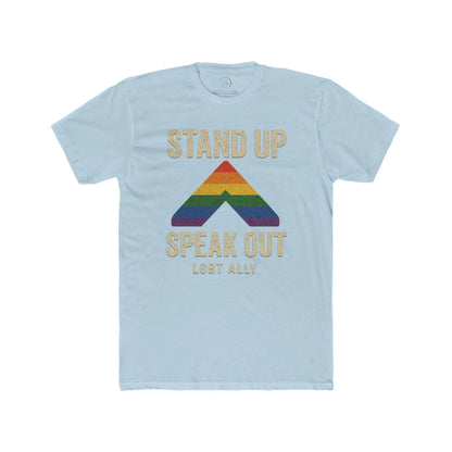 LGBTQ+ Support Wear Stand Up Speak Out LGBT Ally Cotton Tee, Pride Apparel, Equality Shirt, Unisex T-Shirt shopname