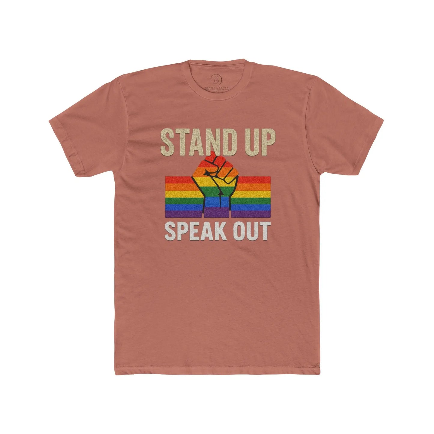 Stand Up Speak Out Top, Unisex Cotton Crew Tee, LGBTQ+ Equality Shirt, Activism Shirt shopname