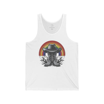 Tank Top - Cowboy Boots, Hat, Rainbow, Gay Cowboy Design shopname