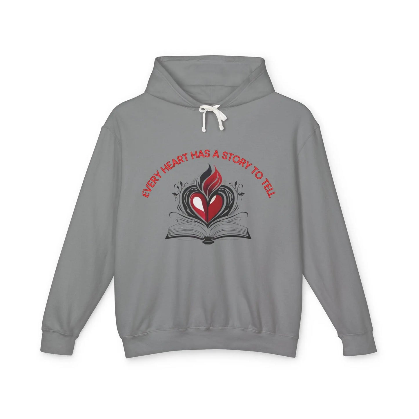 Heartfelt Story Hoodie: Unisex Lightweight Sweatshirt, Gift for Book Lovers, Cozy Layer, Thoughtful Keepsake, Valentine’s Day, [...] shopname