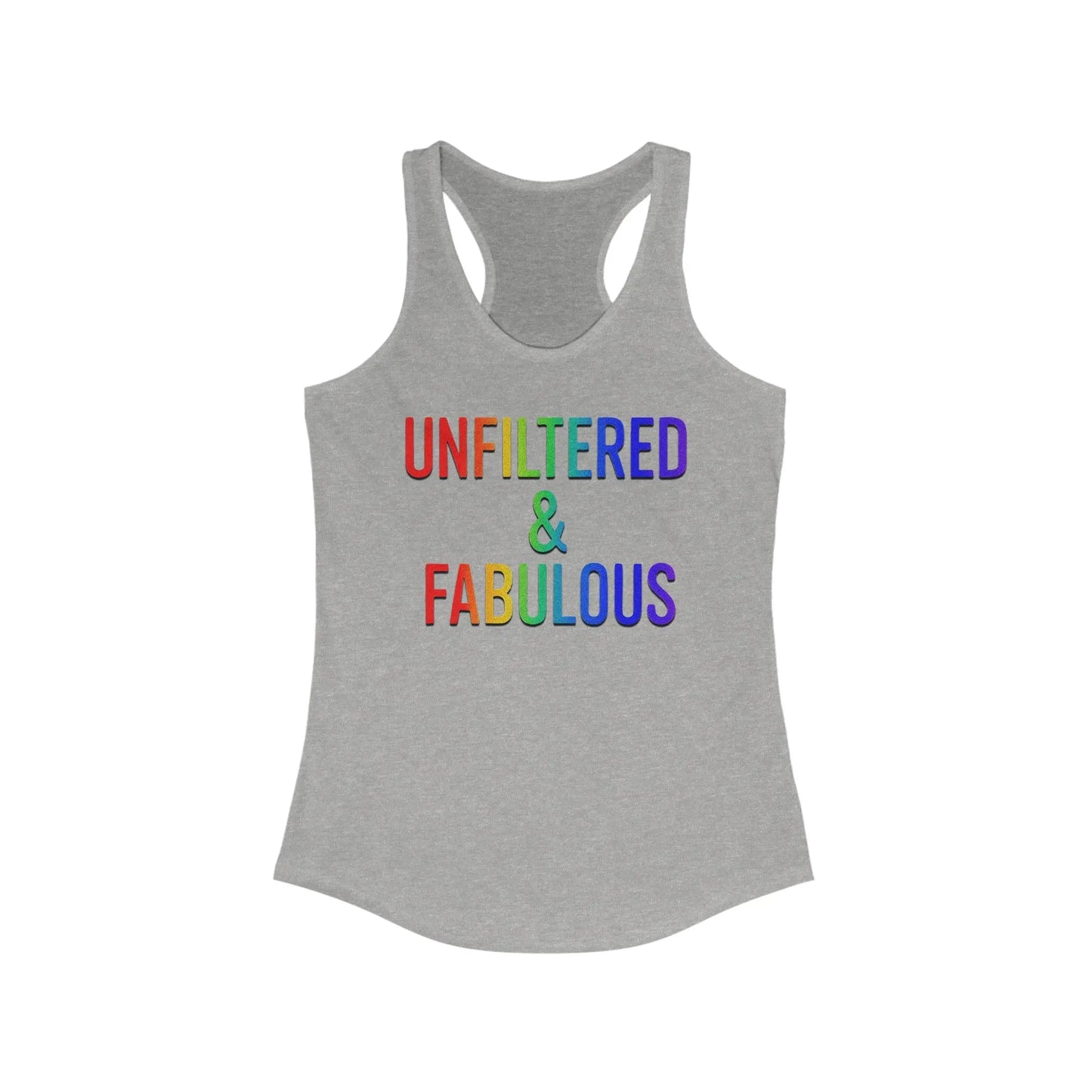 Unfiltered & Fabulous Women's Racerback Tank Top - LGBTQ Pride Shirt, Summer Workout Wear, Casual Fashion, Gift for Her shopname