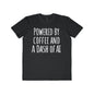 Men's Tee Powered by Coffee and AI Funny Coffee Shirt shopname