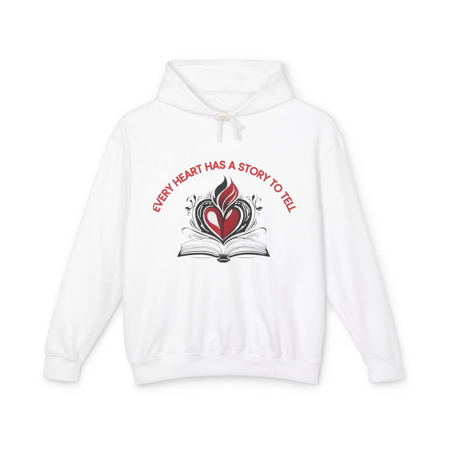 Heartfelt Story Hoodie: Unisex Lightweight Sweatshirt, Gift for Book Lovers, Cozy Layer, Thoughtful Keepsake, Valentine’s Day, [...] shopname