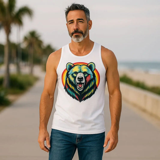Retro Rainbow Bear Pride Tank Top – Unisex Fit shopname